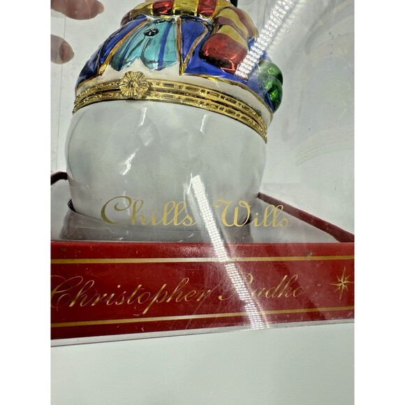 Vintage 2002 Christopher Radko Snowman Christmas Chills Wills Trinket Snowman - Picture 9 of 16